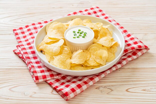 Photo potato chips with sour cream