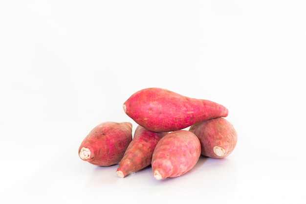 Photo potato in closeup on a white background