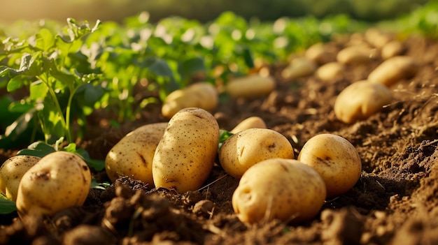 Foto coltivazione e produzione di patate