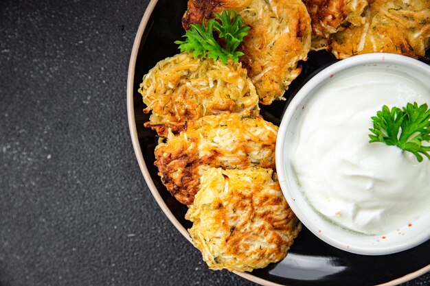 potato cutlet draniki vegetable food hash brown meal food snack on the table copy space food