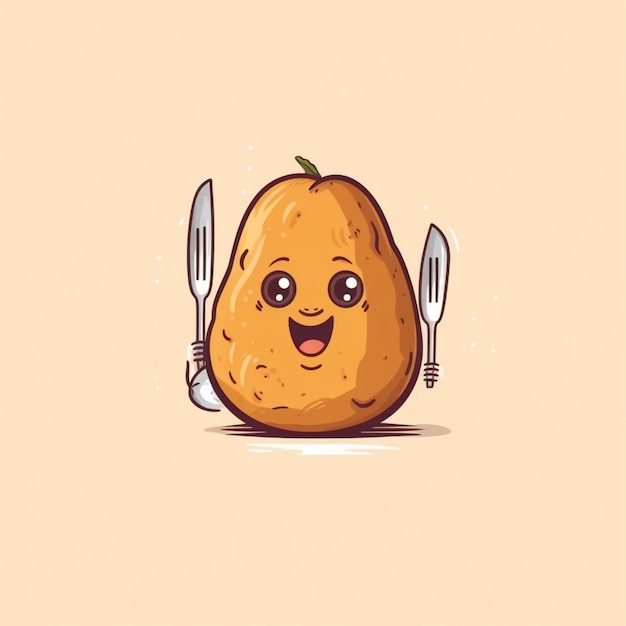 Photo potato food cartoon logo 7