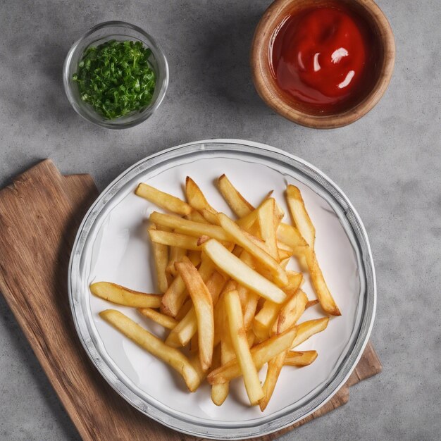 Potato french fries in a plate