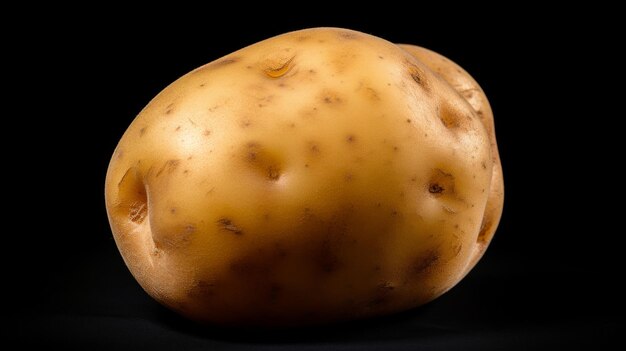 Photo potato isolated with black background neural network ai generated