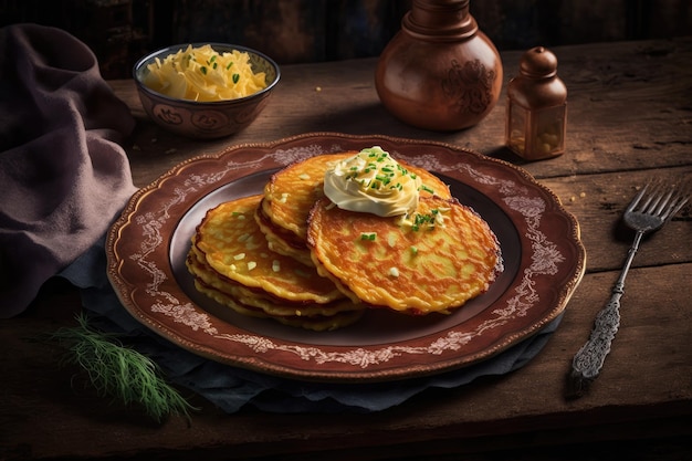 Potato pancakes with smooth texture and golden brown crust