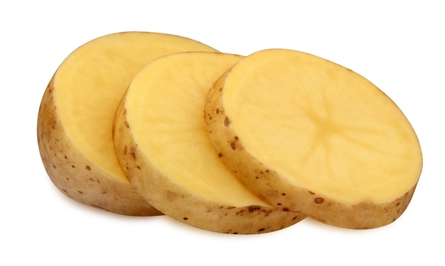 Photo potato slices isolated on a white surface