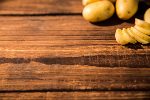 potato slices on a table