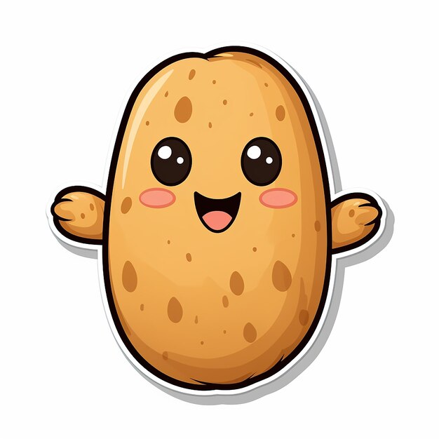 Potato sticker with white background