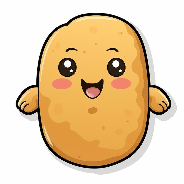 Potato sticker with white background