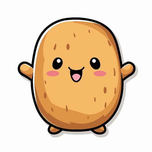 Potato sticker with white background