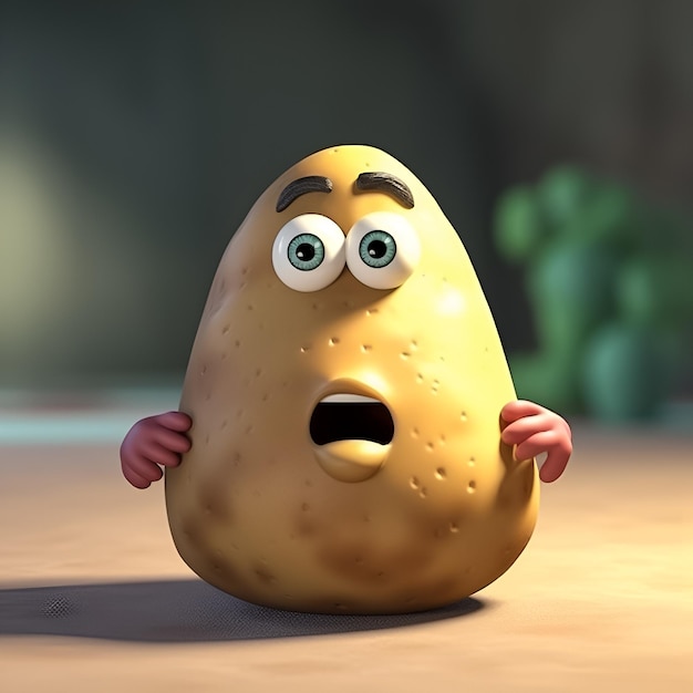 Photo a potato that has a face that says 