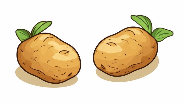 Potato vegetable cartoon vector icon illustration food nature icon concept isolated premium vector