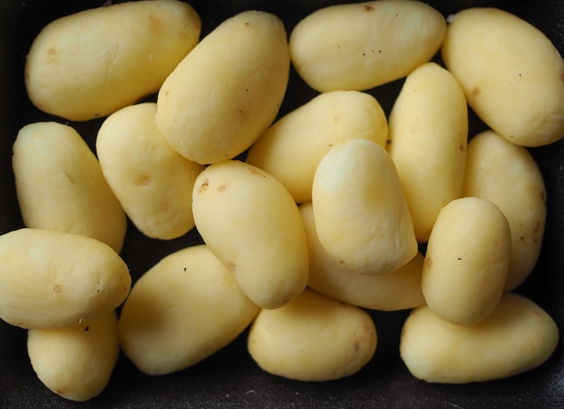 Potato vegetables in a tub