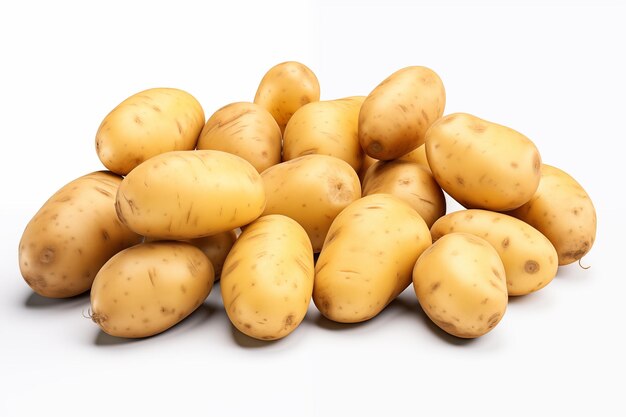 Potato on white background