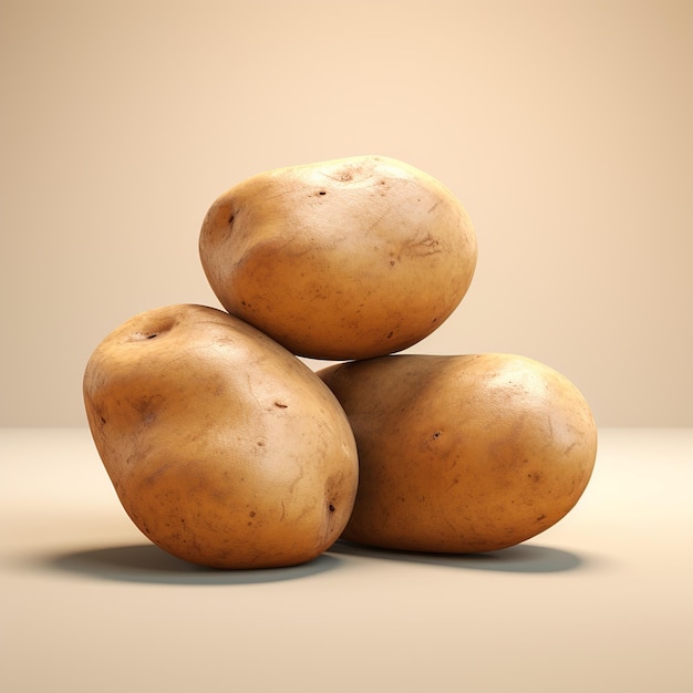 Potato on white background