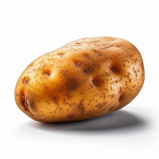 A potato with a brown skin and a light brown skin.