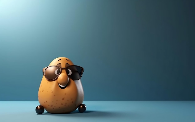 A potato with sunglasses on it