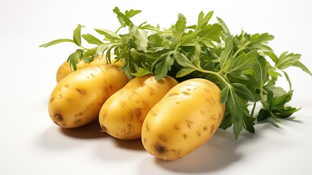 Potato on wood table white background PNG