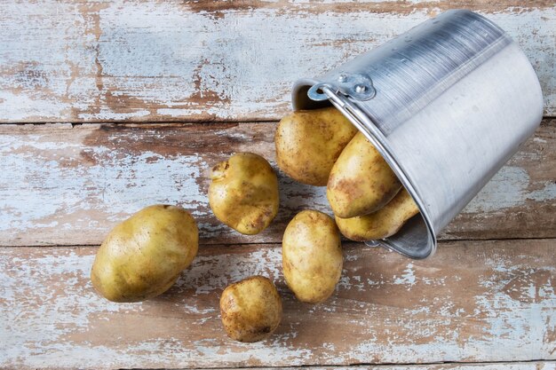 Photo potatoes in a basket