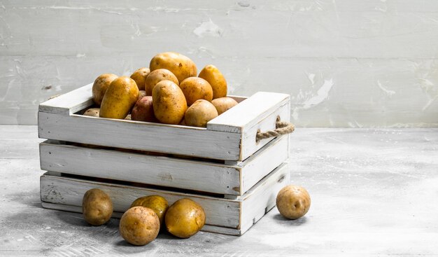 Potatoes in a box