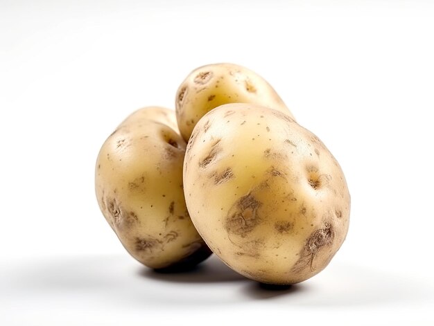 Potatoes isolated on white background close up