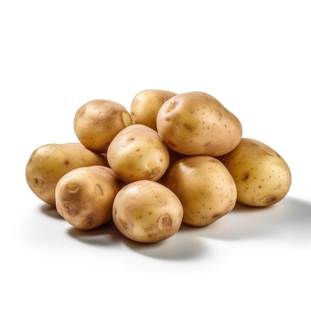 Potatoes isolated on white background generative AI