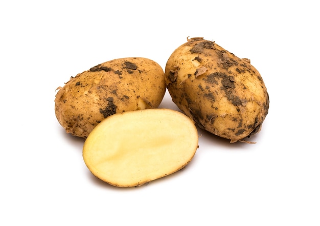 Potatoes isolated on white background