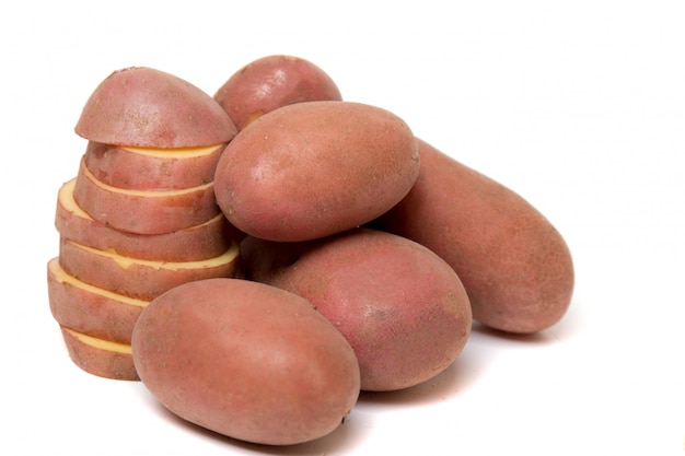 Potatoes isolated on a white background.