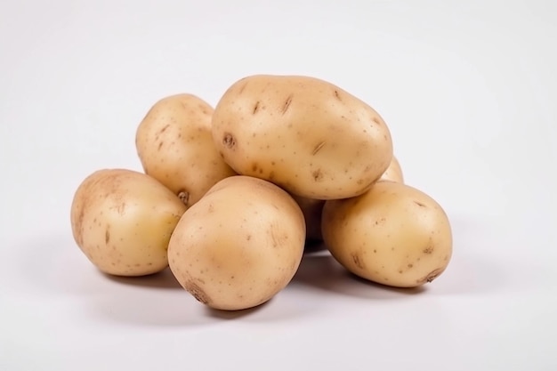 Potatoes on a white background AI Generated