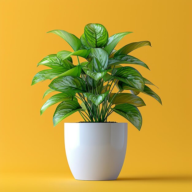 ポトス・エピプレムヌム・オーレウム (Pothos epipremnum aureum) はホワイト・ポット (White Pot) で栽培されている