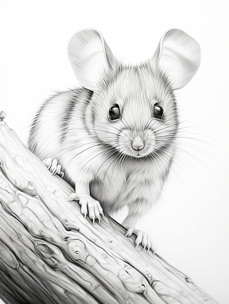 Potlood schets kunstwerk muis dier tekening