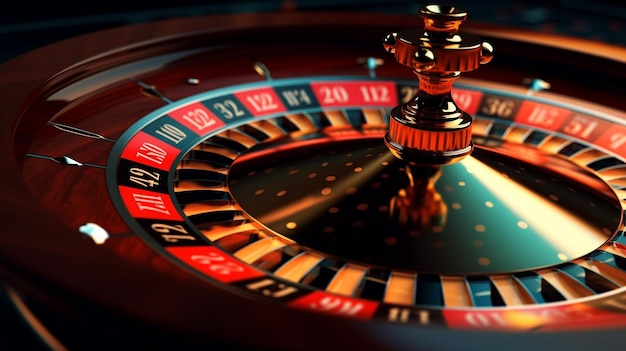 Фото poto of casino roulette table in casino background generative ai