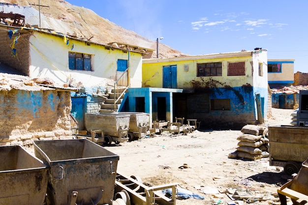 Potosi mine entrance view,Bolivia. Bolivian mining city