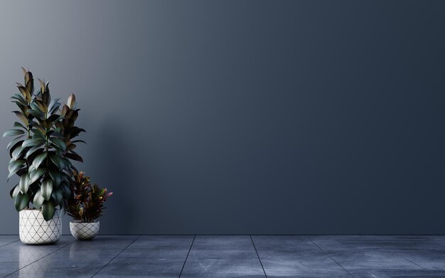 Foto potplanten op tafel tegen de muur