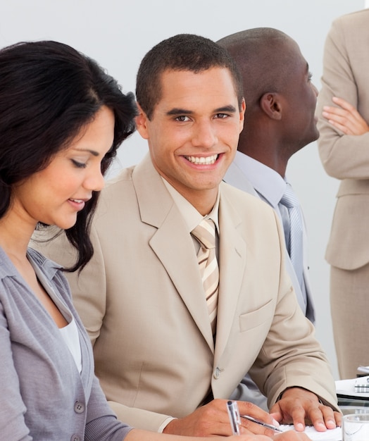 Potrait of a business team at a presentation