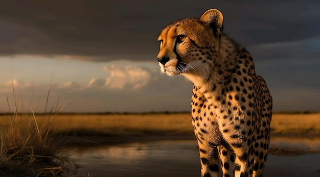 Potrait of cheetah with sunview