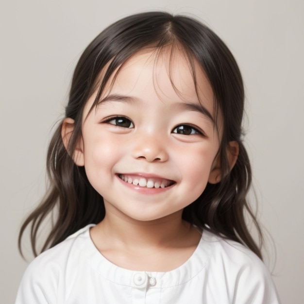 귀여운 작은 아시아 소녀의 초상화