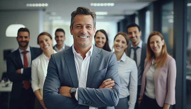 Potrait of group office worker at modern office