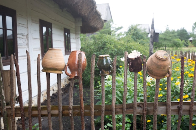 Pots on the old fence