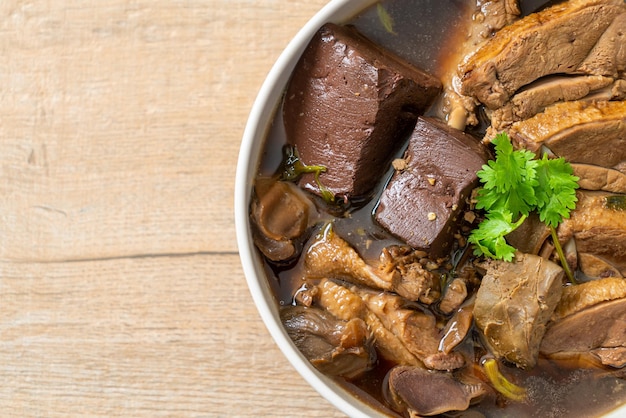 Potstewed ducks or Steamed duck with soy sauce and spices