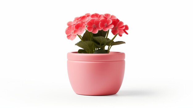 Photo potted cachepot flowers on a white background