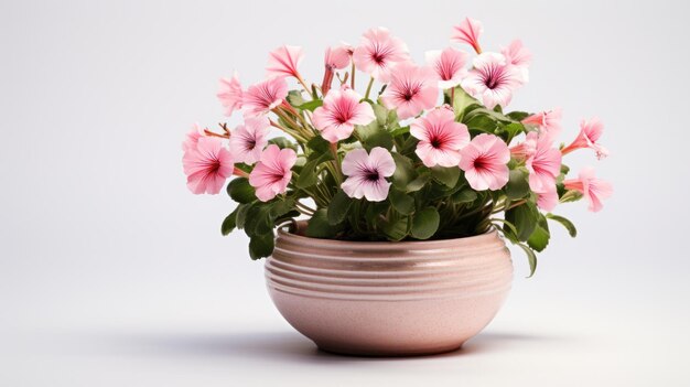 Photo potted cachepot flowers on a white background