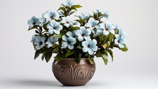 Photo potted cachepot flowers on a white background