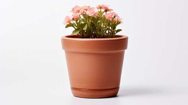 Photo potted cachepot flowers on a white background