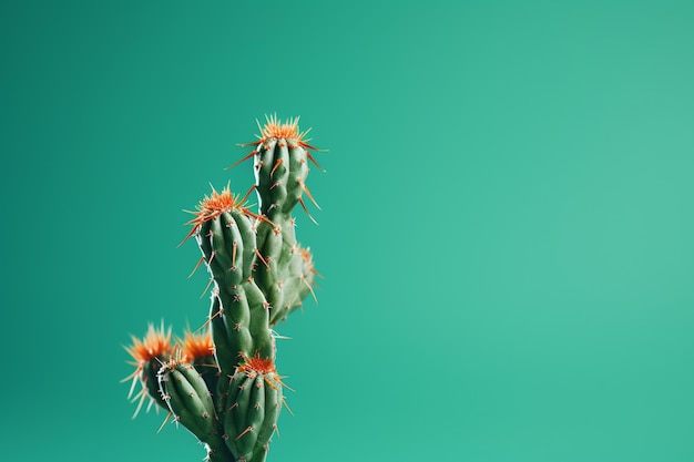 Photo potted cactus on a green background