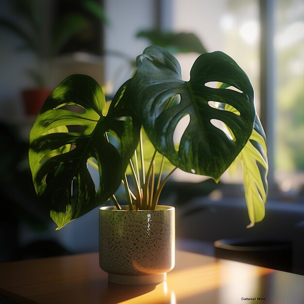 potted monstera plant