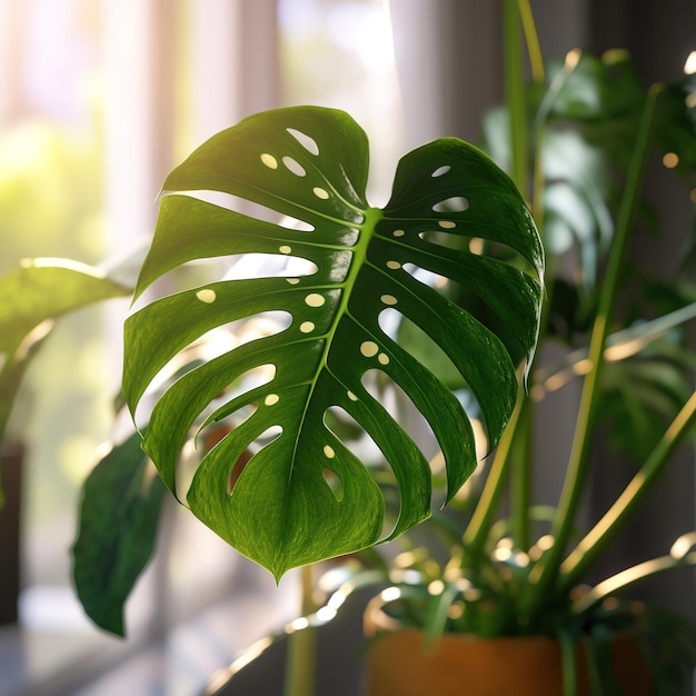 Photo potted monstera plant