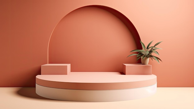 A potted plant sits in front of a pink wall