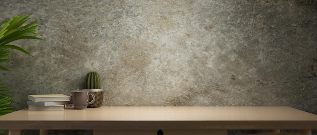 Photo potted plant on table against wall at home