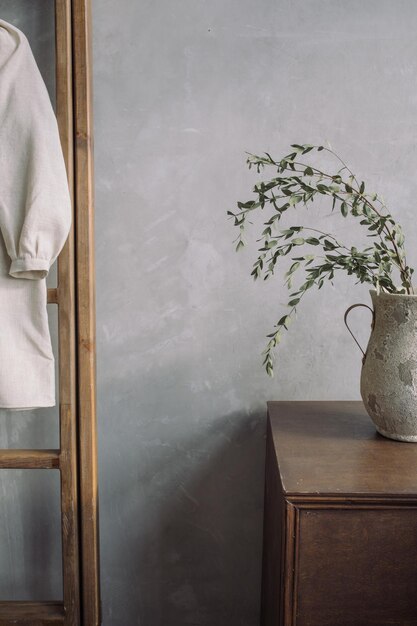 Photo potted plant on table at home