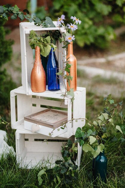 Photo potted plant on table at yard